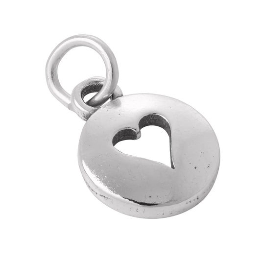 Sterling Silver Domed Heart Charm