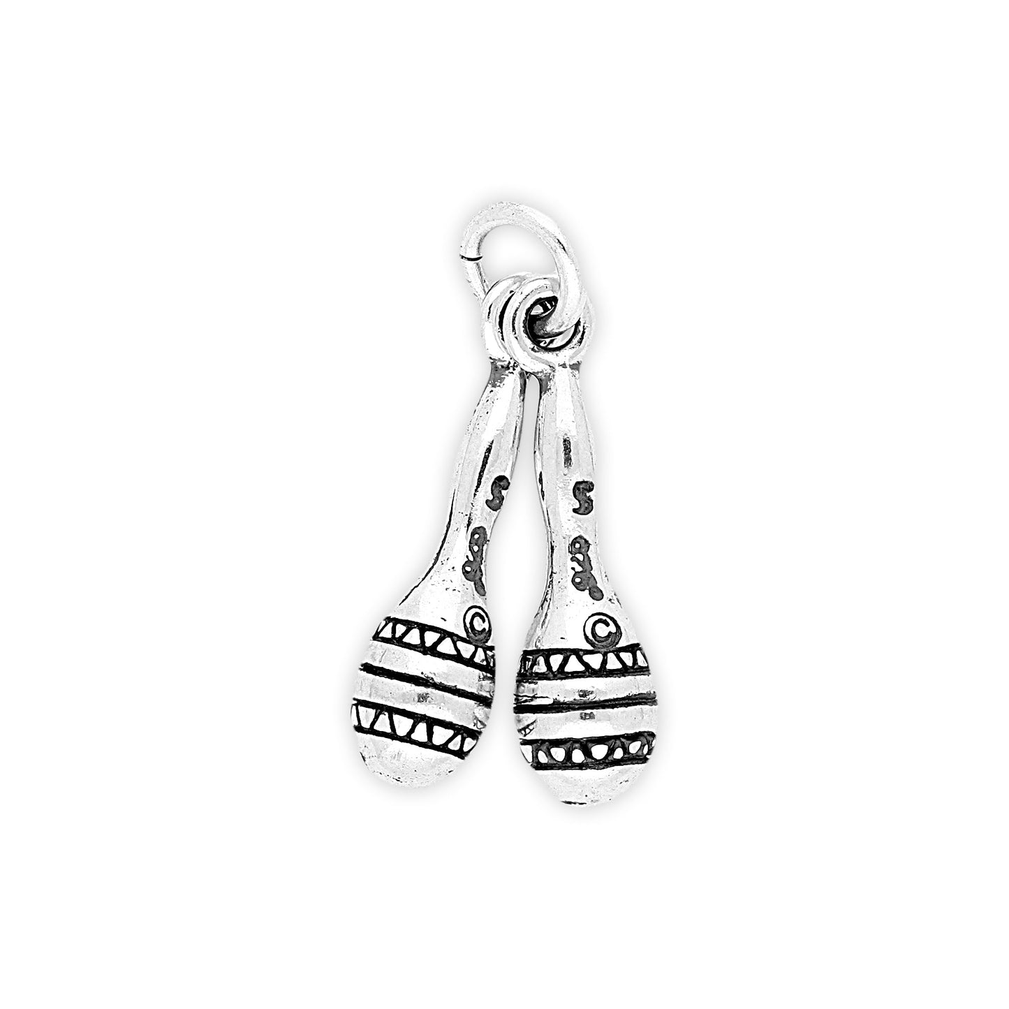 Sterling Silver Maracas Charm