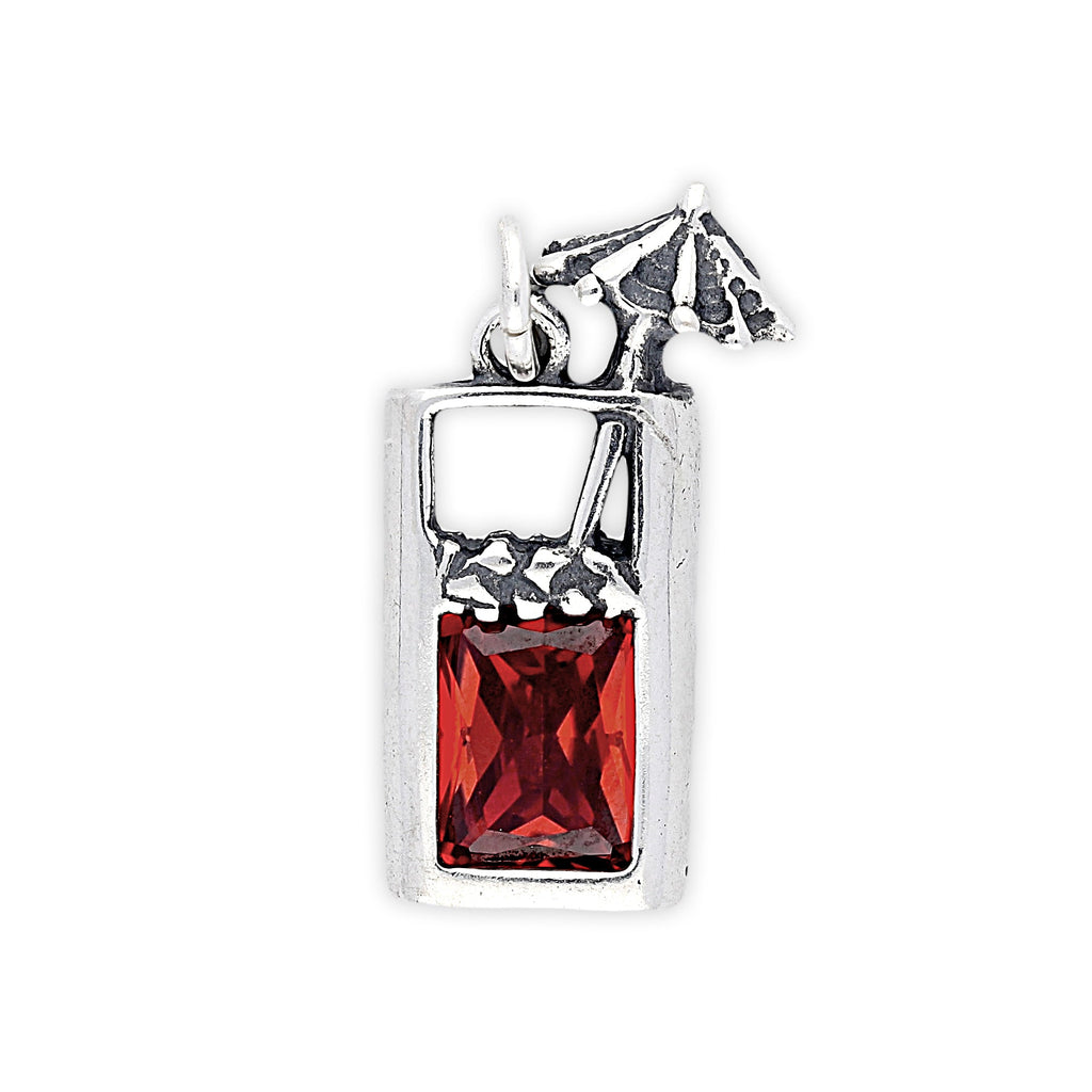Sterling Silver Cocktail With Umbrella Charm