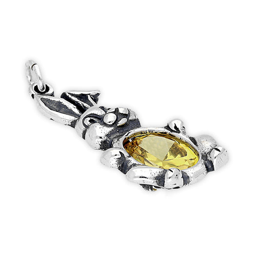 Sterling Silver Crystal Bunny Rabbit Charm