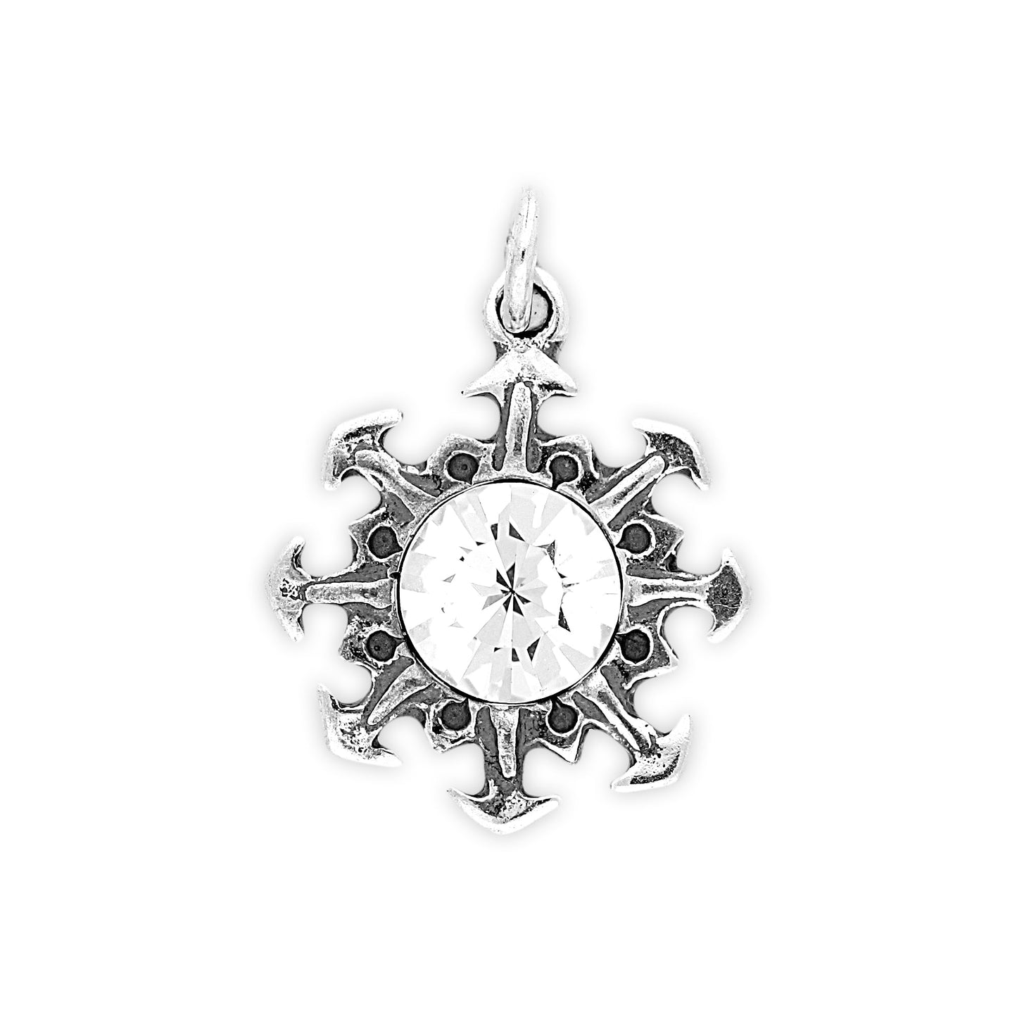 Sterling Silver Crystal Snowflake Charm