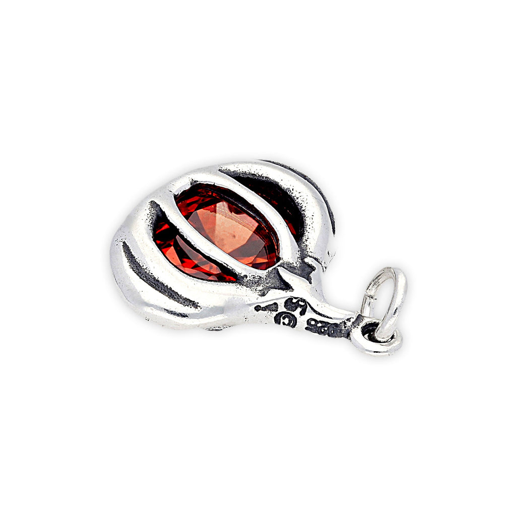 Sterling Silver Crystal Pumpkin Charm