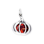 Sterling Silver Crystal Pumpkin Charm