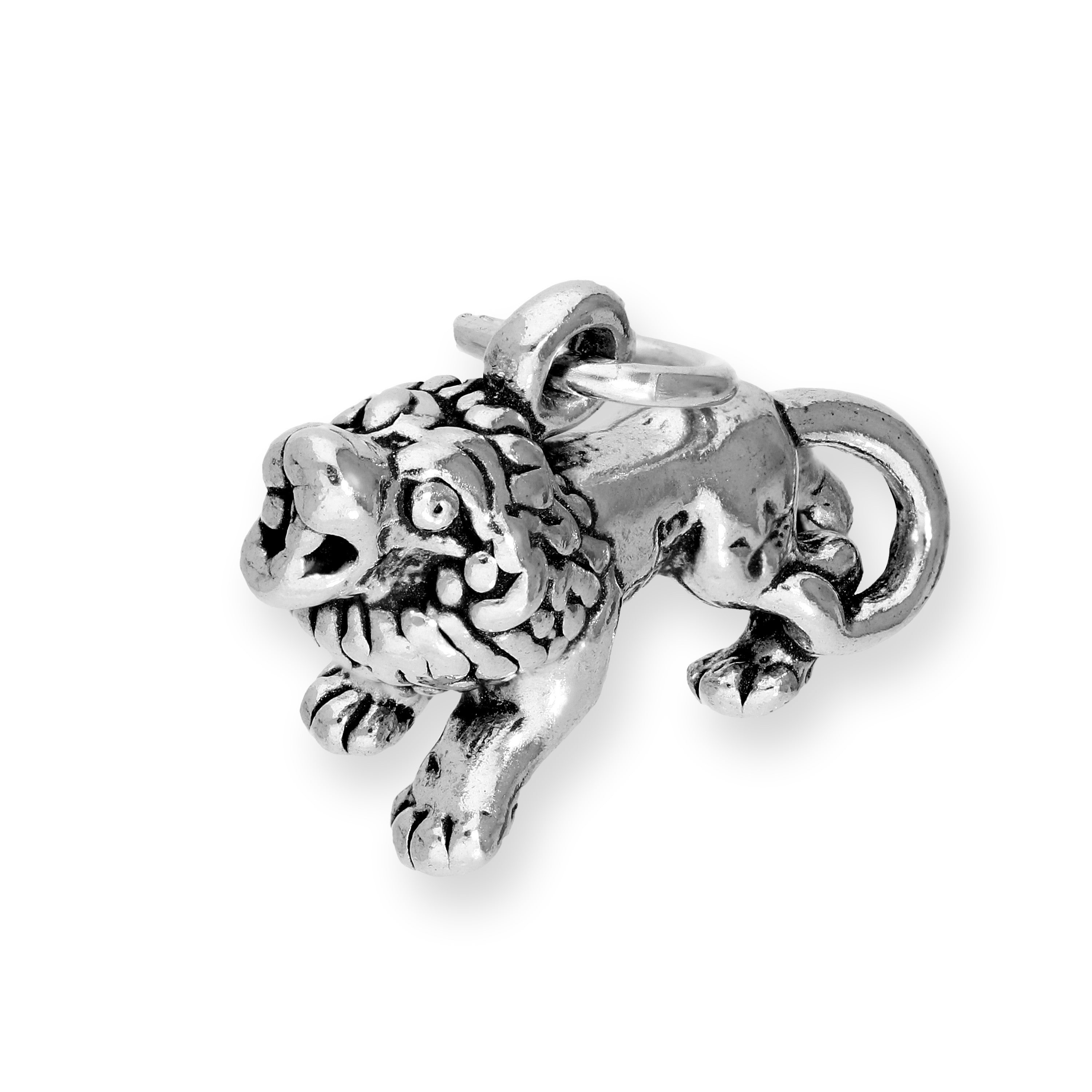 792199c01 Sterling Silver Roaring Lion Charm | TheCharmWorks