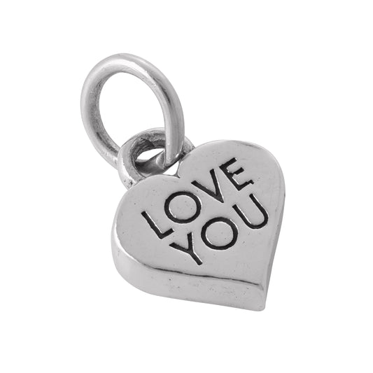Sterling Silver Love You Heart Charm