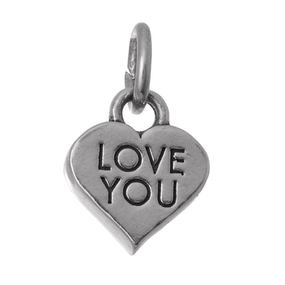 Sterling Silver Love You Heart Charm