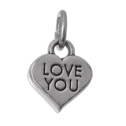 Sterling Silver Love You Heart Charm