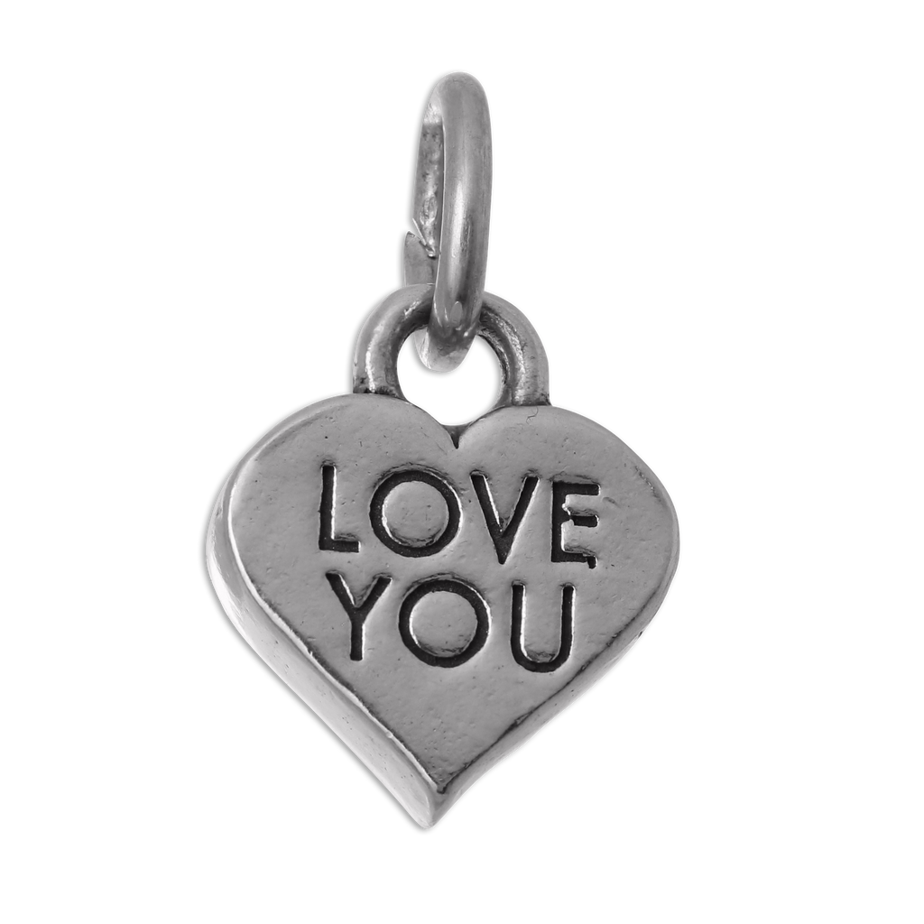 Sterling Silver Love You Heart Charm