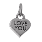 Sterling Silver Love You Heart Charm
