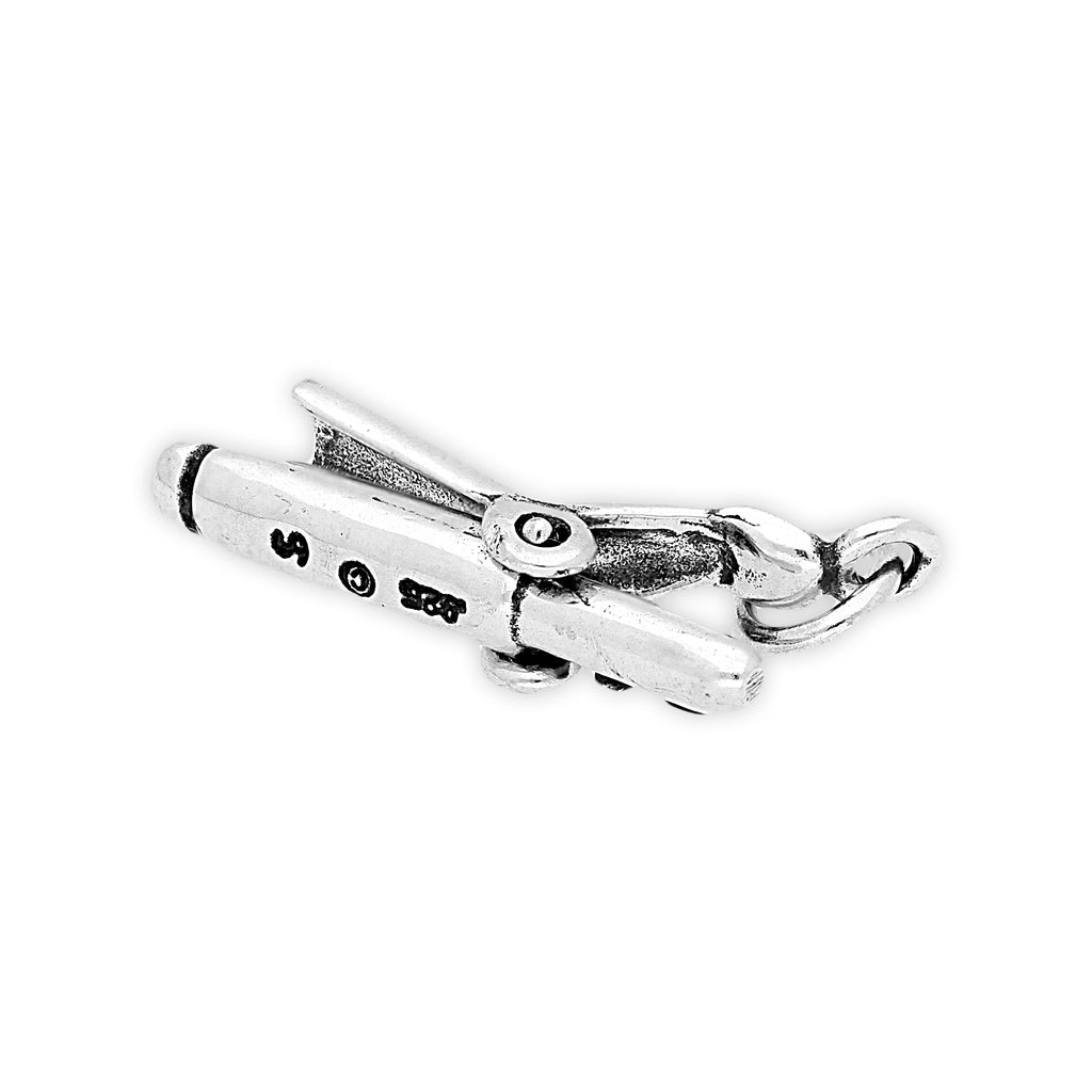 Sterling Silver Curling Tongs Charm