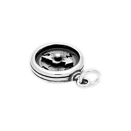 Sterling Silver Compass with Moving Arrow Charm