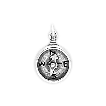 Sterling Silver Compass with Moving Arrow Charm