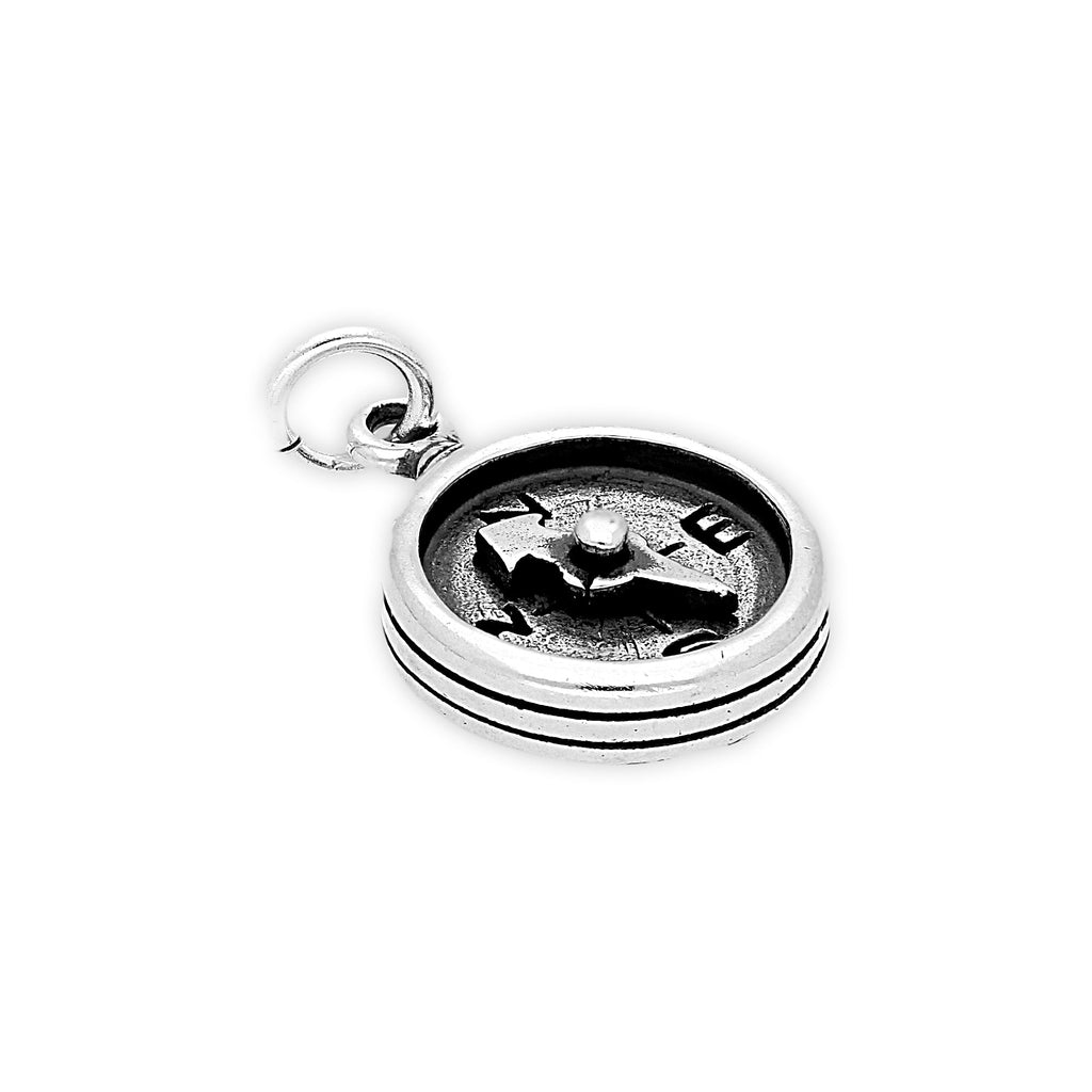 Sterling Silver Compass with Moving Arrow Charm