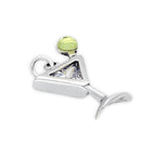 Sterling Silver Crystal Martini Glass Charm