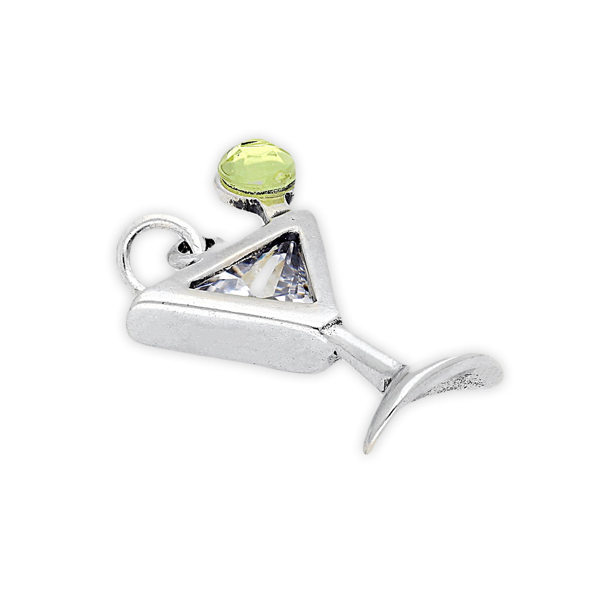 Sterling Silver Crystal Martini Glass Charm