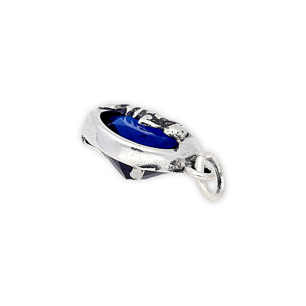 Sterling Silver Crystal Man in the Moon Charm