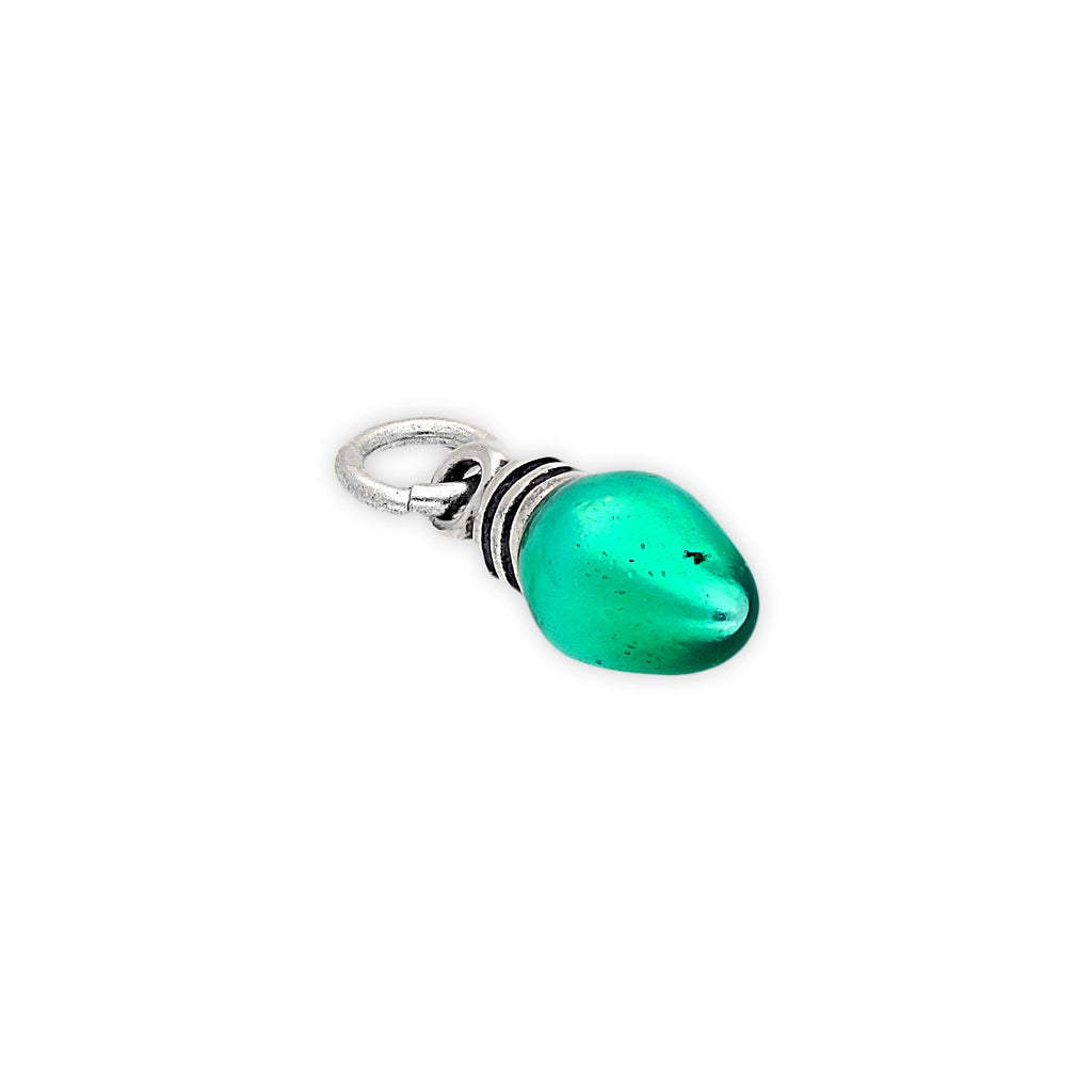 Sterling Silver Green Christmas Fairy Light Charm