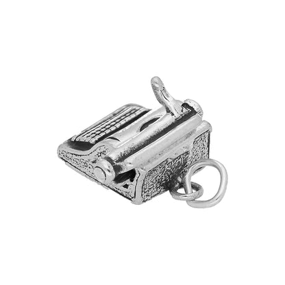 Sterling Silver Typewriter With Moving Shuttle Charm