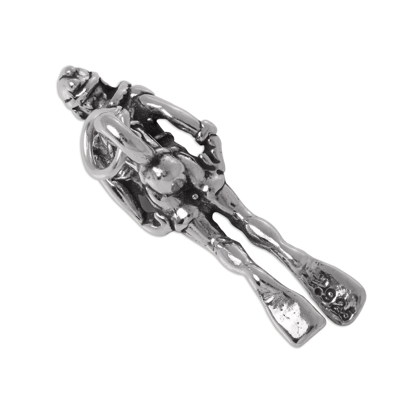 Sterling Silver 3D Scuba Diver Charm