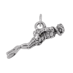 Sterling Silver 3D Scuba Diver Charm
