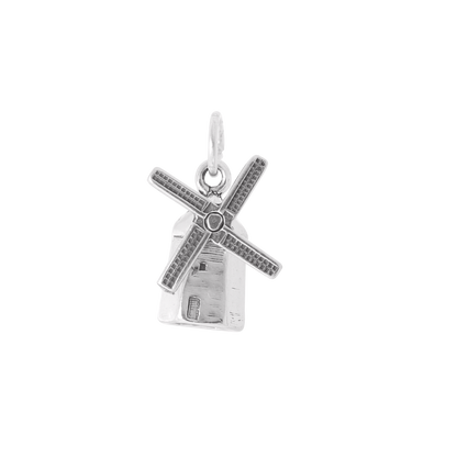 Sterling Silver 3D Dutch Wind Mill Charm