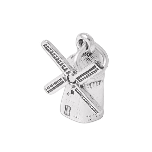 Sterling Silver 3D Dutch Wind Mill Charm