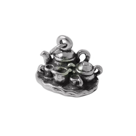 Sterling Silver 3D Tea Set Charm