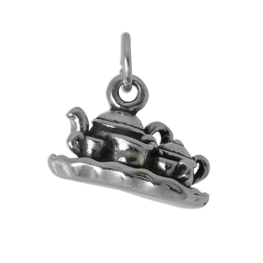 Sterling Silver 3D Tea Set Charm