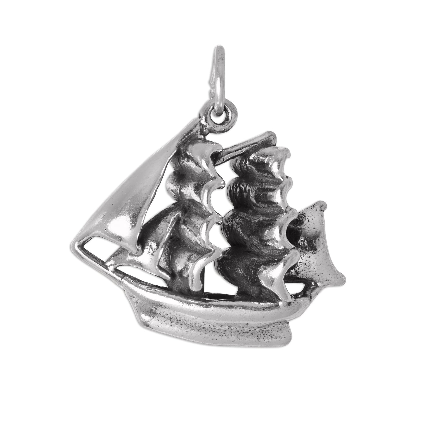 Sterling Silver 3D Pirate Ship Charm
