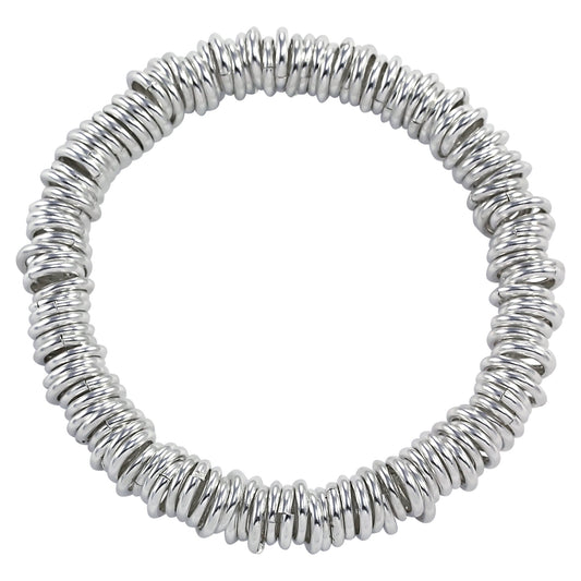 Sterling Silver Stretchy Charm Bracelet Heavy Weight