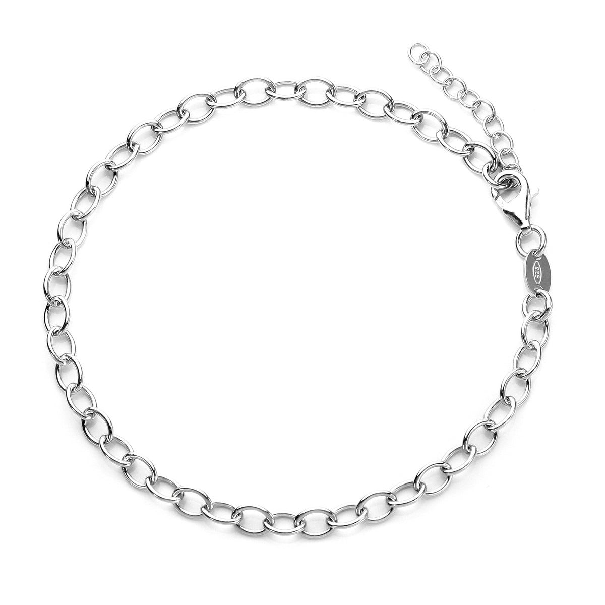 Sterling Silver Rolo Light Charm Bracelet