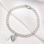 Sterling Silver Curb Chain Bracelet with Clasp