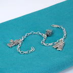 Sterling Silver Belcher Chain Charm Bracelet