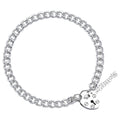 Sterling Silver Single Curb Charm Bracelet