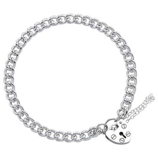 Sterling Silver Single Curb Charm Bracelet