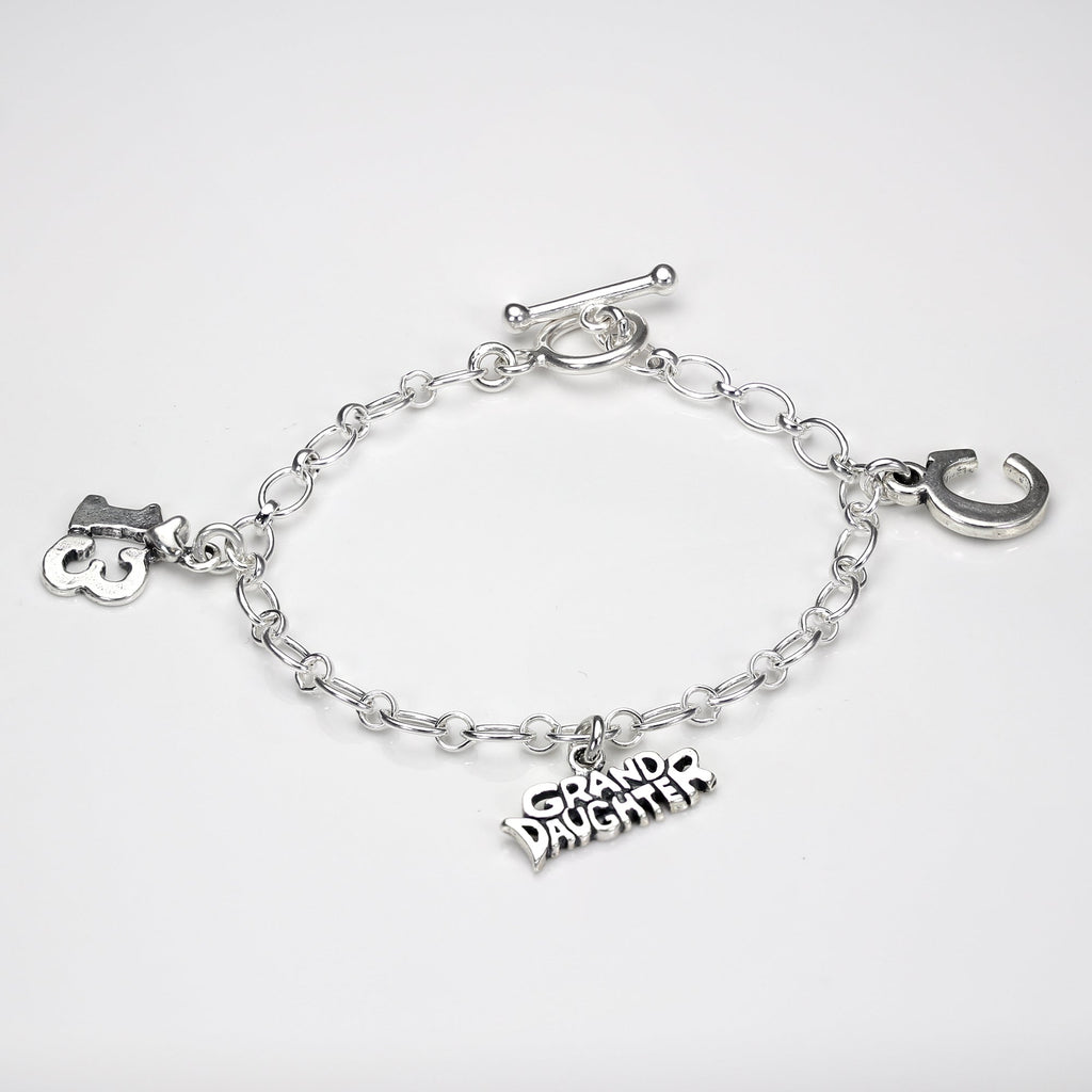 Sterling Silver Long and Short Charm Bracelet