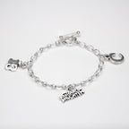 Sterling Silver Long and Short Charm Bracelet