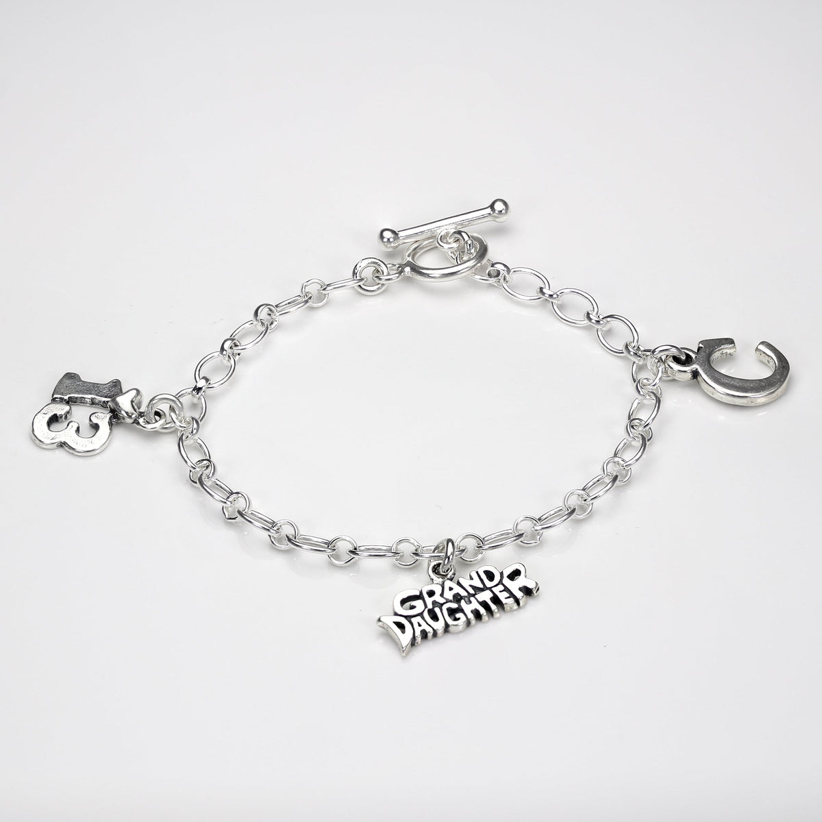 Sterling Silver Long and Short Charm Bracelet