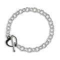 Sterling Silver Heart Toggle Bracelet