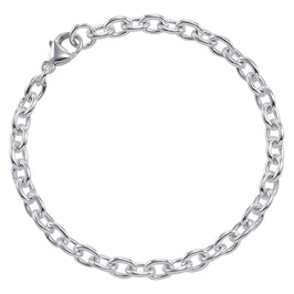 Sterling Silver Cable Chain Bracelet with Clasp