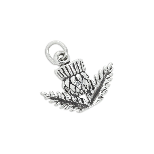 Sterling Silver 3D Thistle Charm