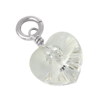 Sterling Silver Crystal Heart Charm