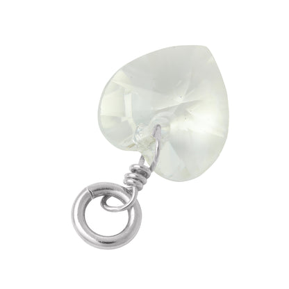 Sterling Silver Crystal Heart Charm