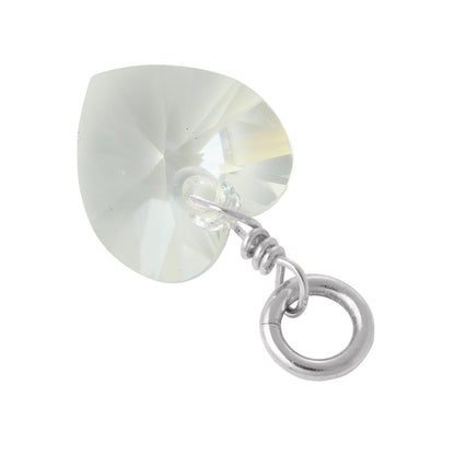 Sterling Silver Crystal Heart Charm