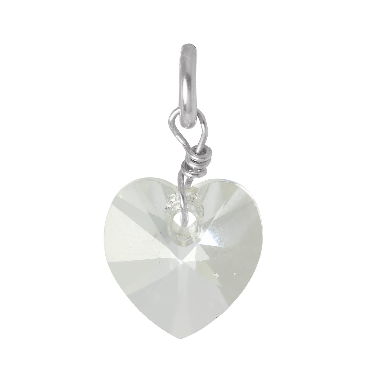 Sterling Silver Crystal Heart Charm