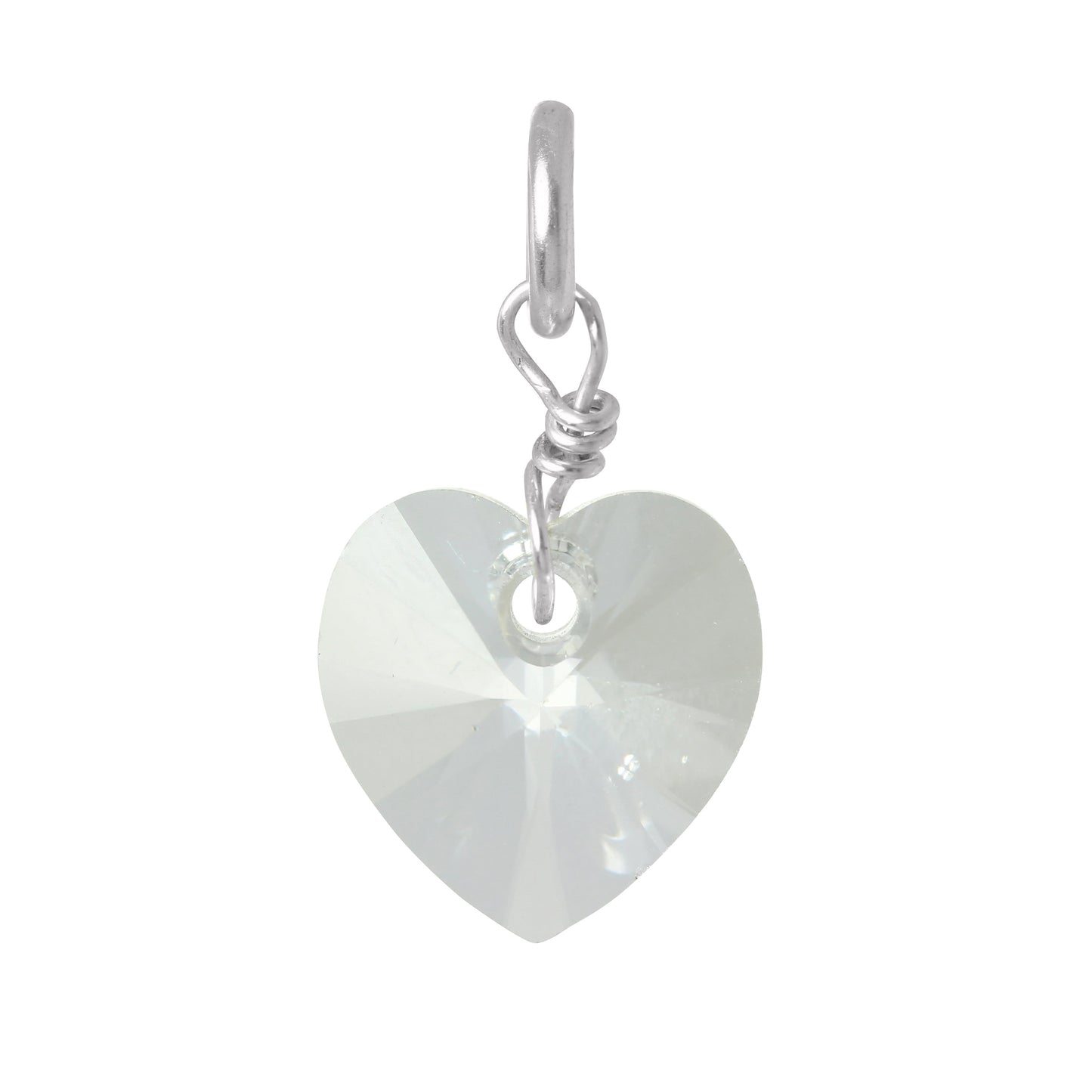 Sterling Silver Crystal Heart Charm
