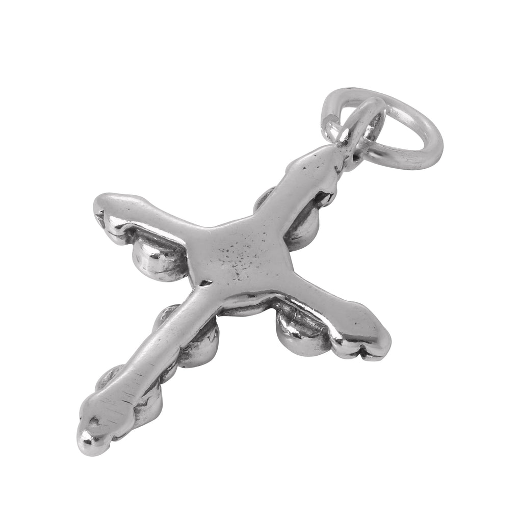 Sterling Silver Beaded Cross Charm
