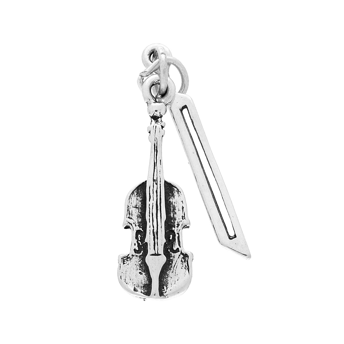 Sterling Silver Violin & Bow Charm