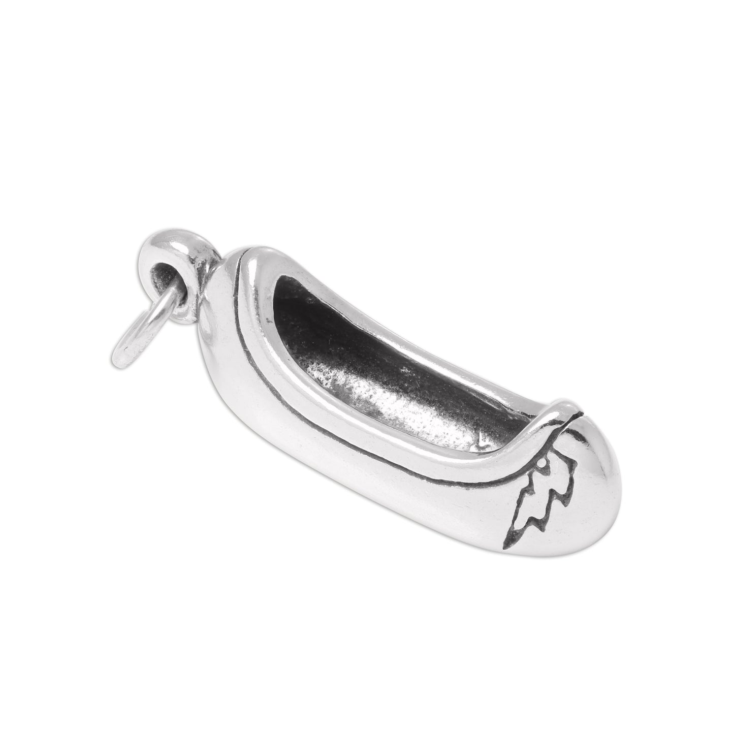 Sterling Silver 3D Canoe Charm