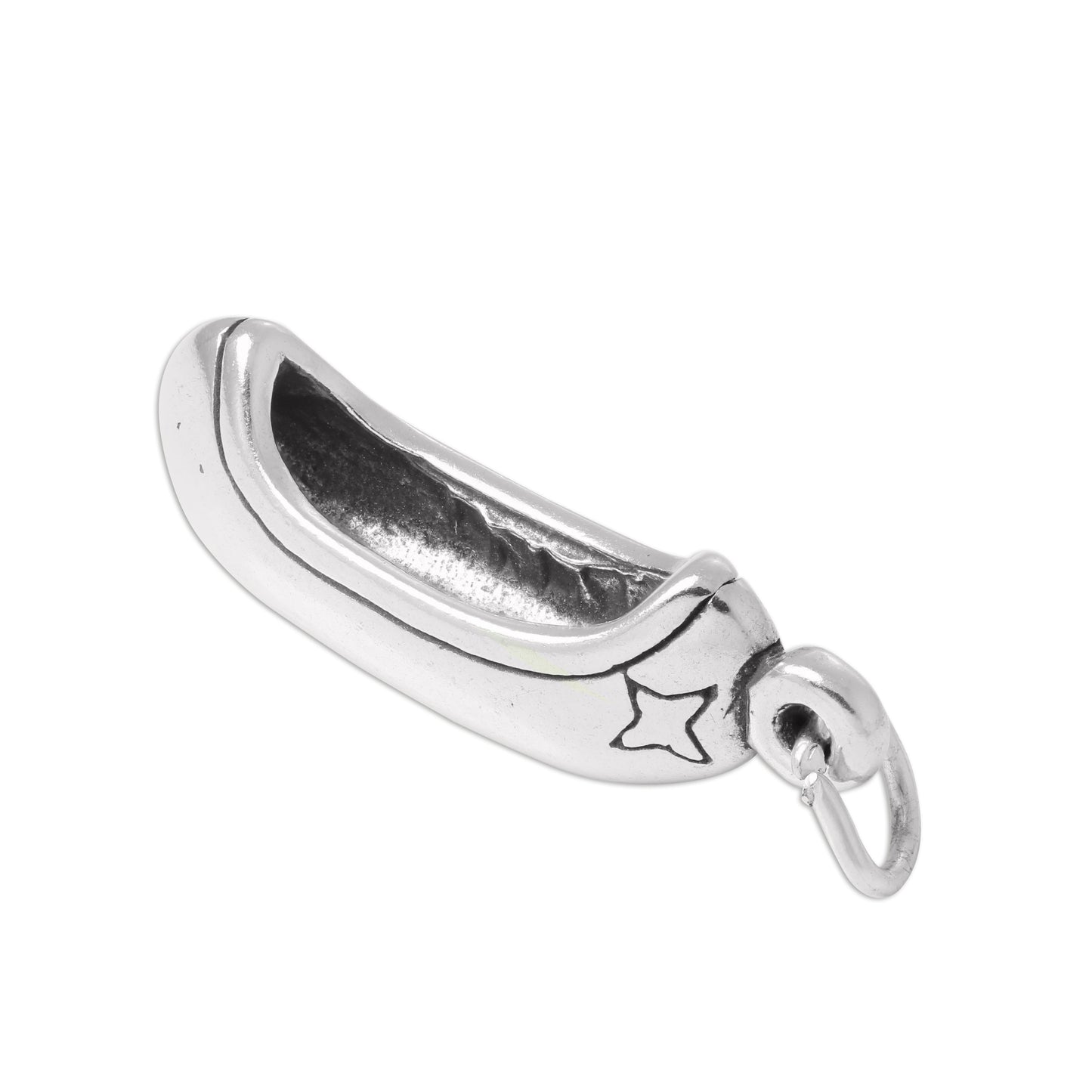 Sterling Silver 3D Canoe Charm